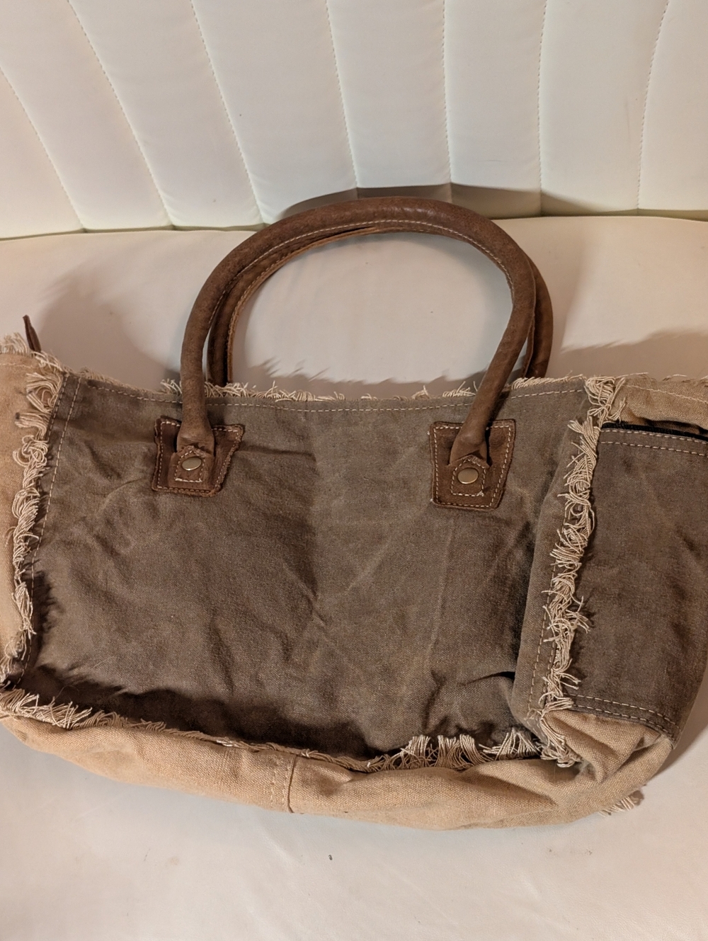 Myra Bag Sel de Mer Up-cycled Canvas Handbag - Picture 4 of 9